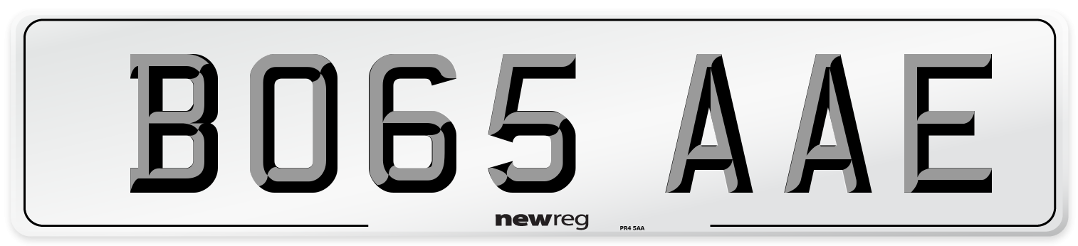 BO65 AAE Number Plate from New Reg
